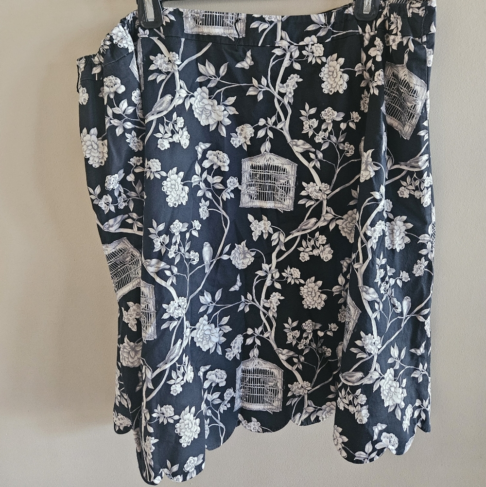 Talbots Toile Birdcage Floral A-Line Skirt - Picture 5 of 5